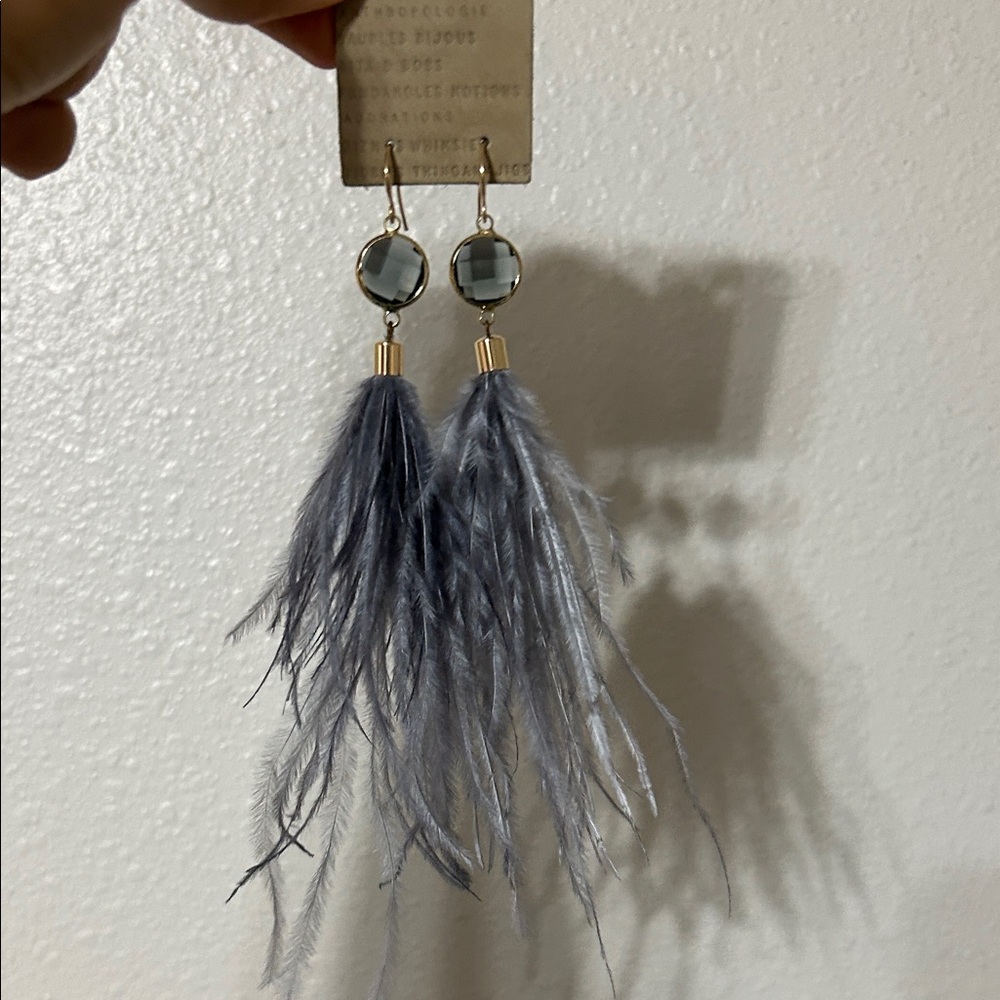 Anthropologie Feather Earrings